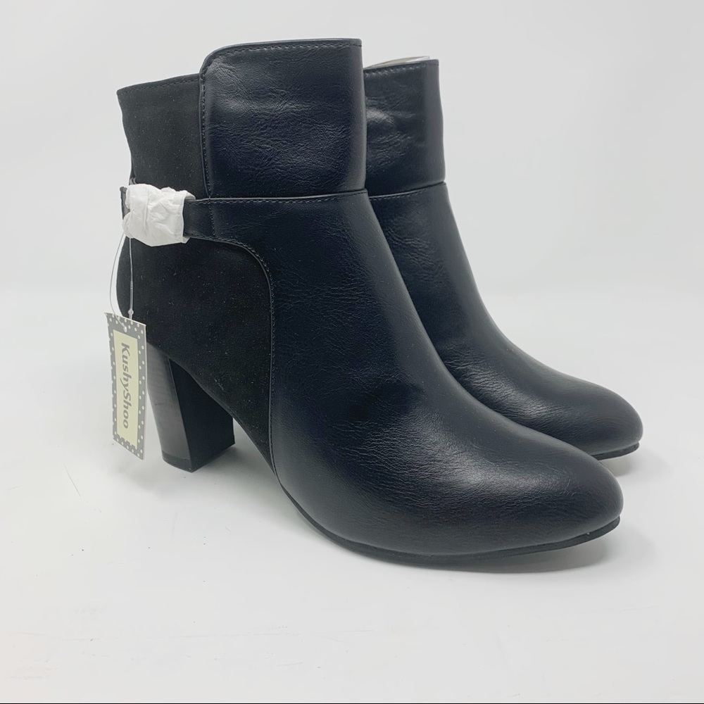 KushyShoo Women’s Leather Booties Ankle Boot Sz 10